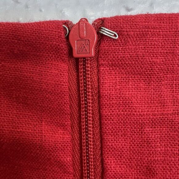 Vintage Ultra Womens Embroidered Linen Blend Sheath Dress Size 14 Red Sailboat - Picture 9 of 11